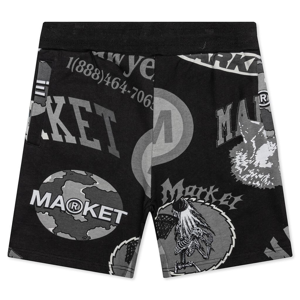 Monogram AOP Grayscale Sweatshorts - Black