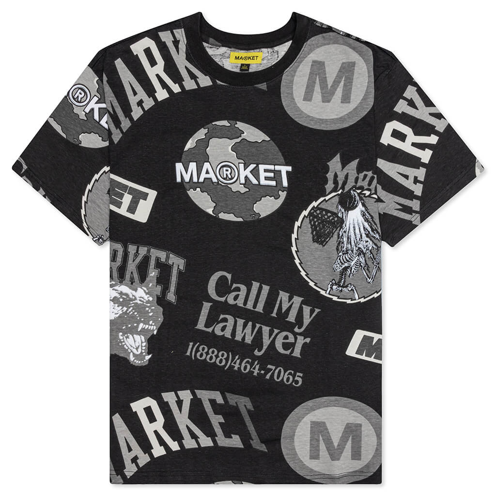 Monogram AOP Grayscale Tee - Black 
