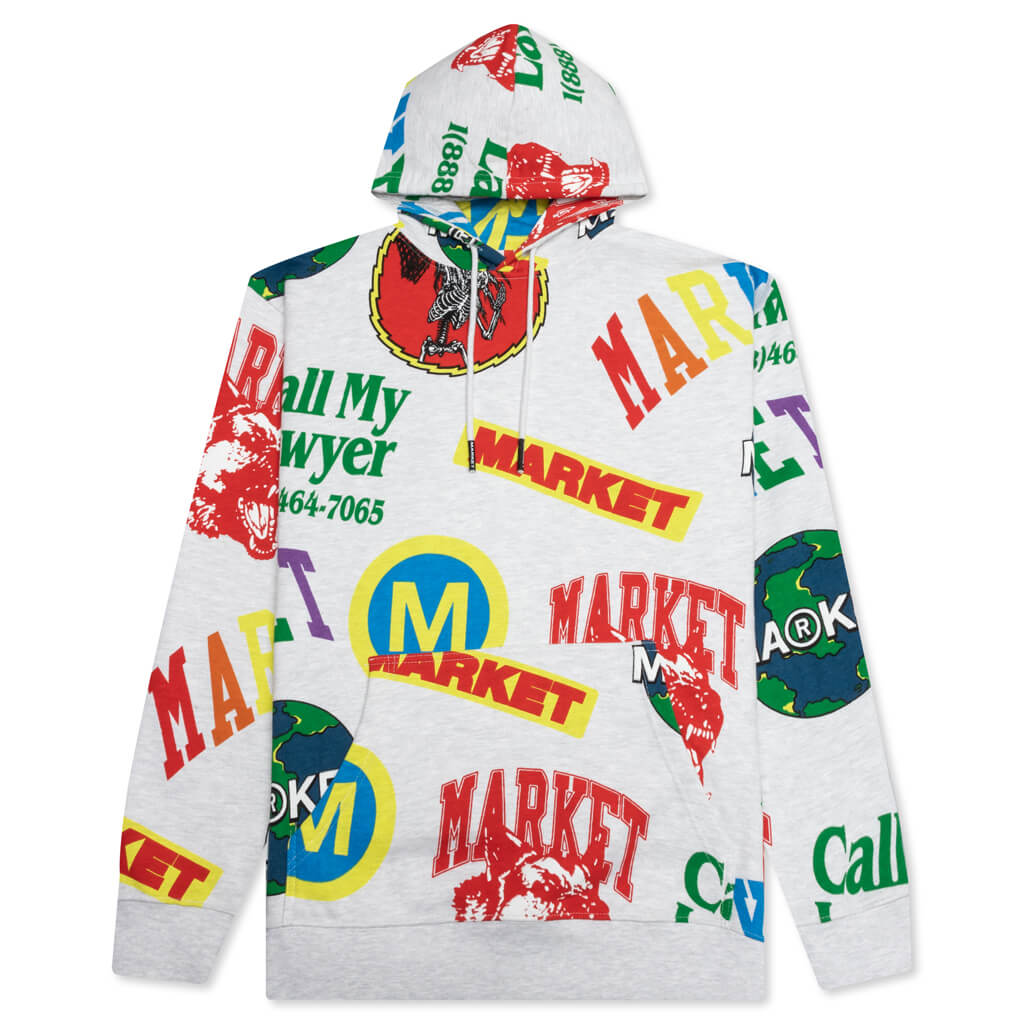 Monogram AOP Hoodie - Ash Grey