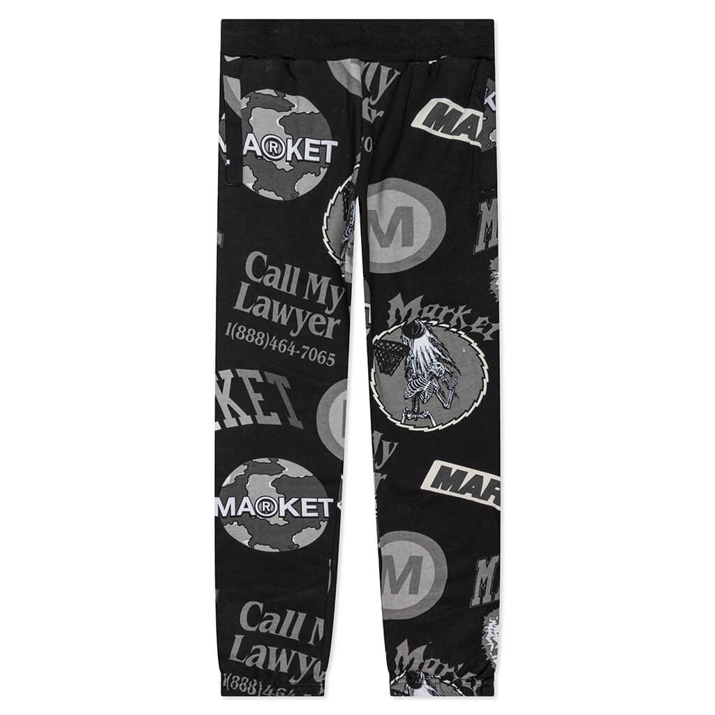 Monogram Grayscale Sweatpants - Black