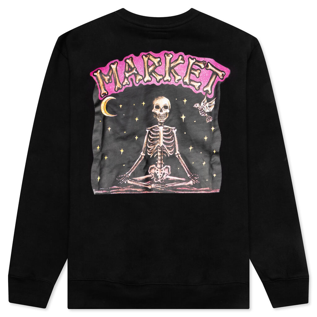 Namaste Bear Day and Night Crewneck Sweatshirt - Black