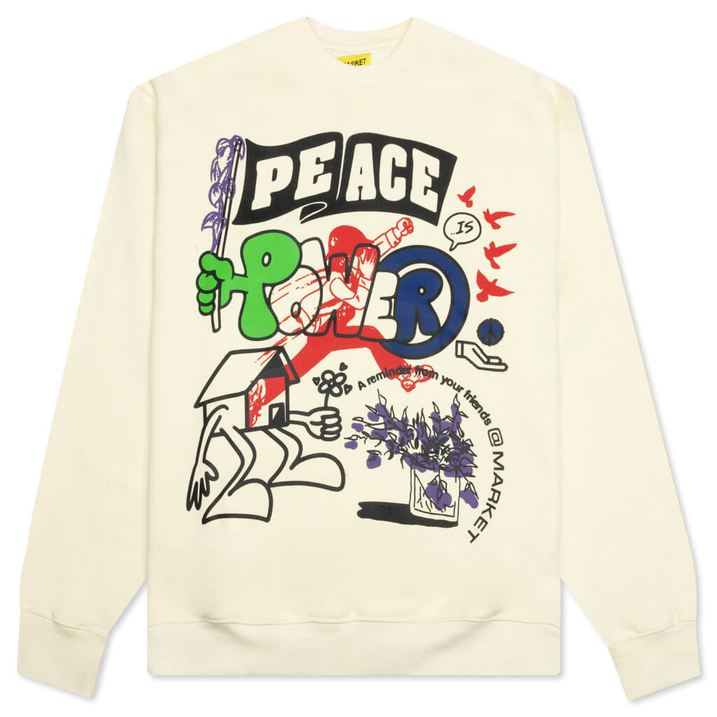 Peace And Power Crewneck - Cream