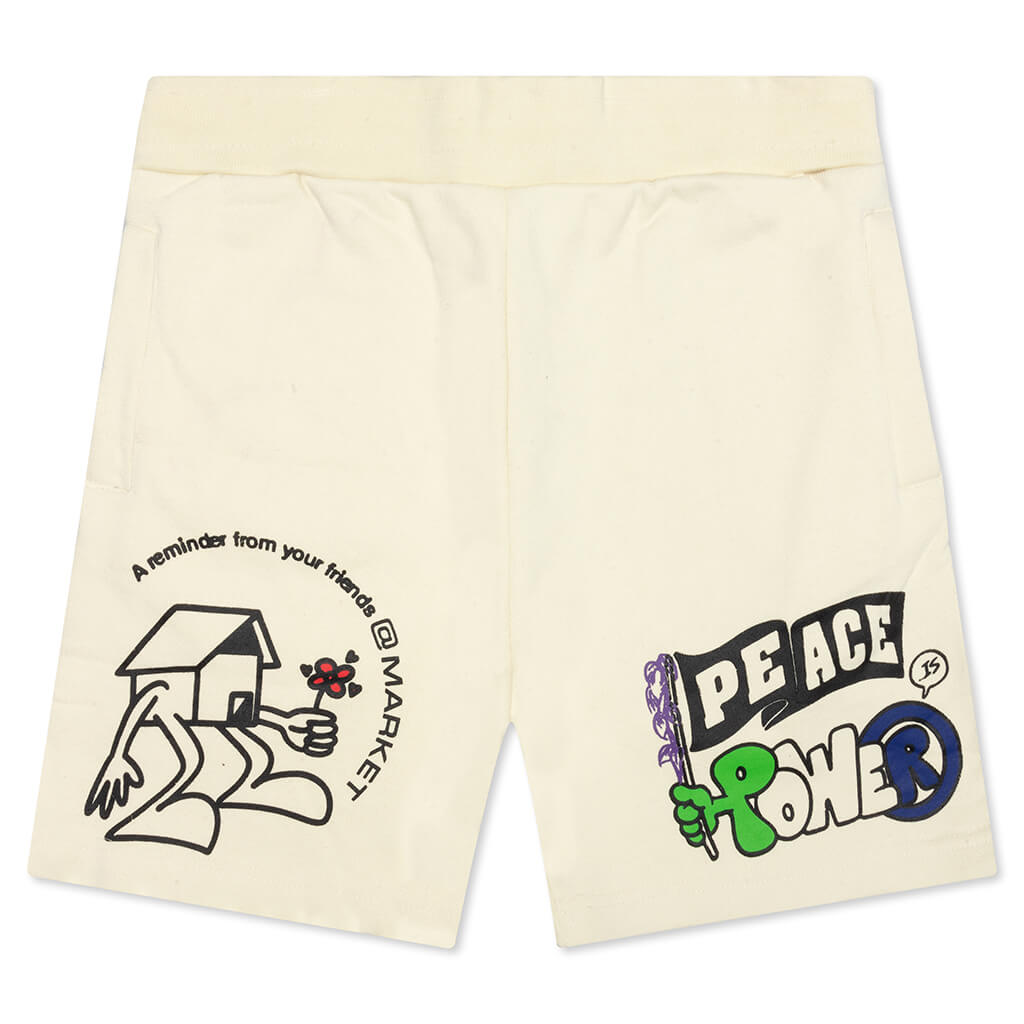 Peace and Power Sweatshorts - Cream