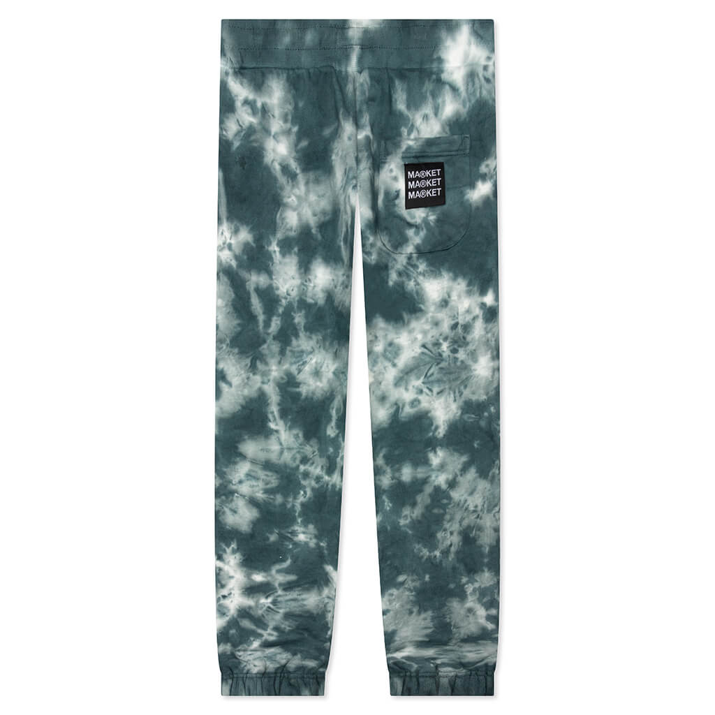 Tie-Dye Pocket Arc Reflective Sweatpants - Smoke Clouds Tie-Dye