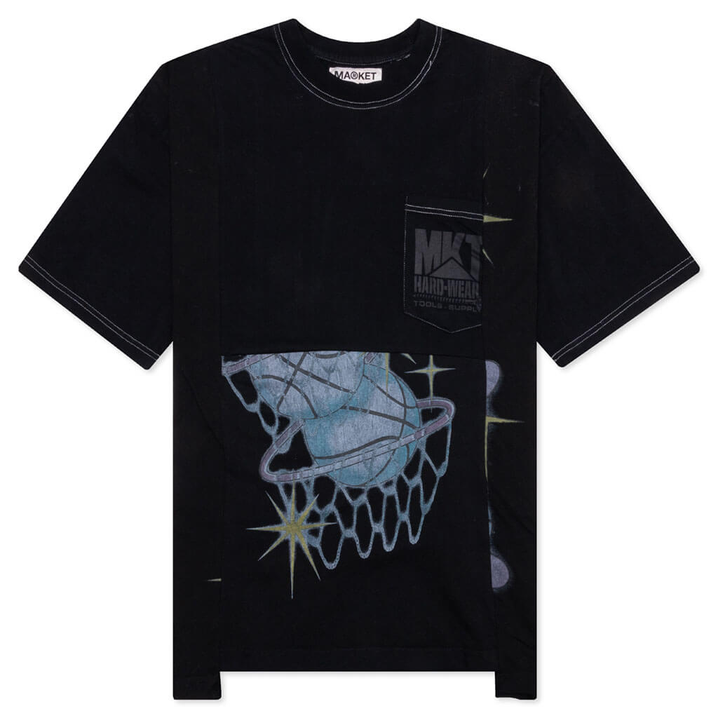 RW Reworked 6 Panel T-Shirt - Overdyed Black