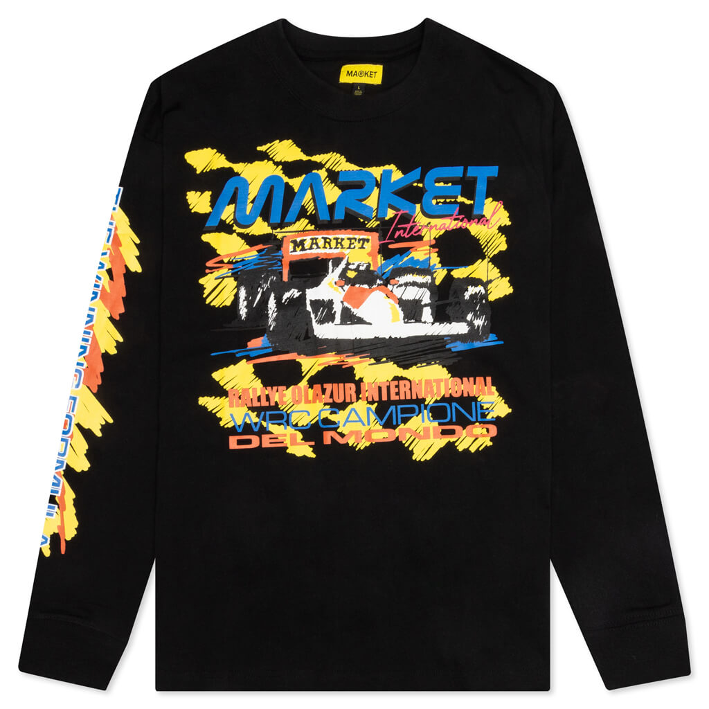 Racing Stripe L/S T-Shirt - Black