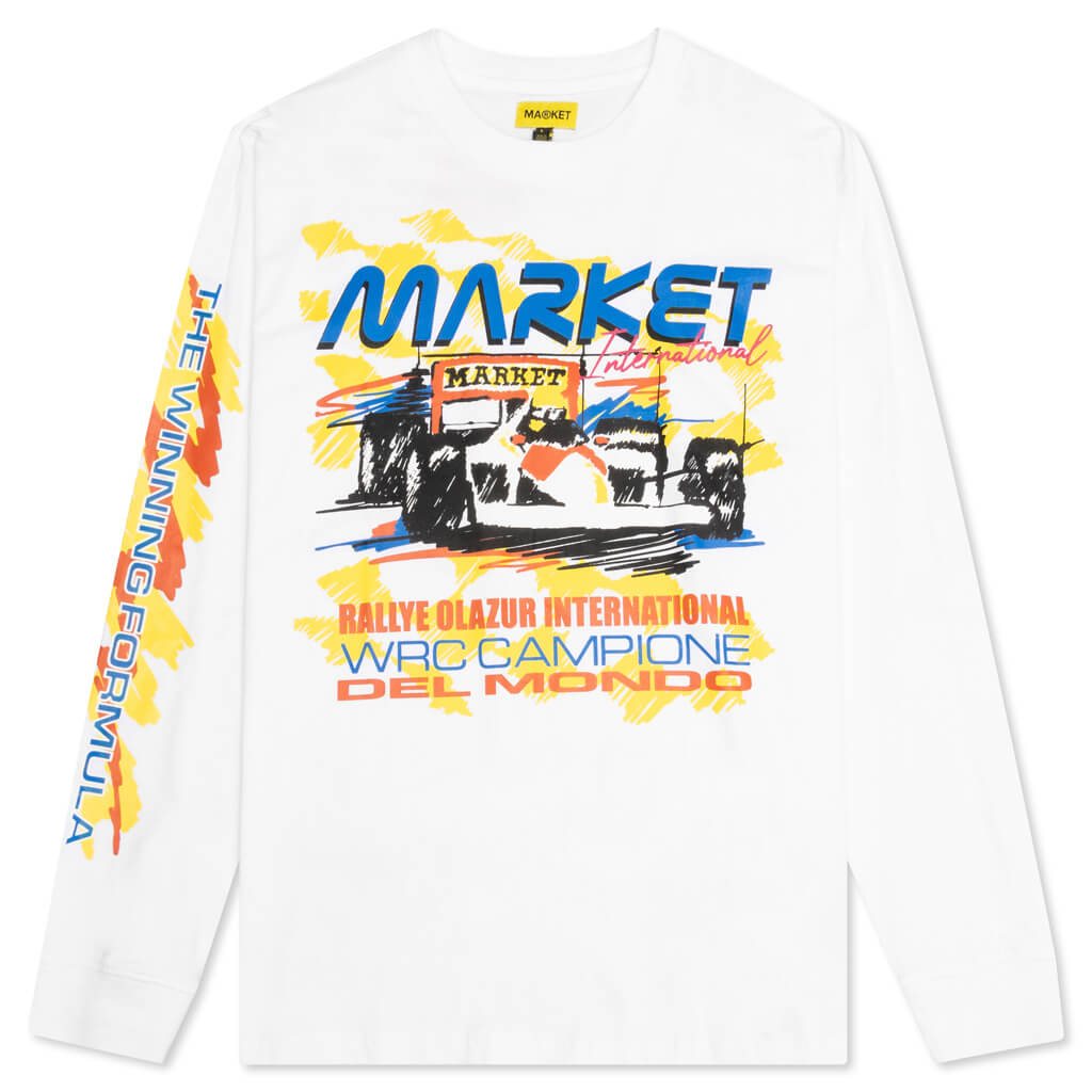 Racing Stripe L/S T-Shirt - White