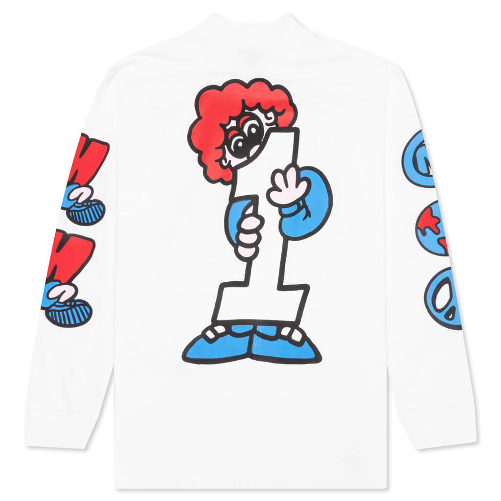 Runs The World Mock Neck Shirt - White