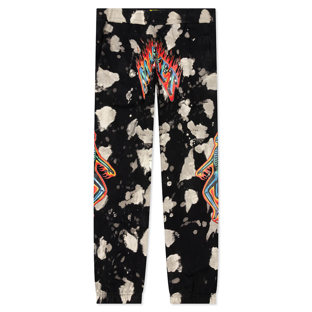 Skelly Digital Dunk Sweatpants - Black Bleach Dye