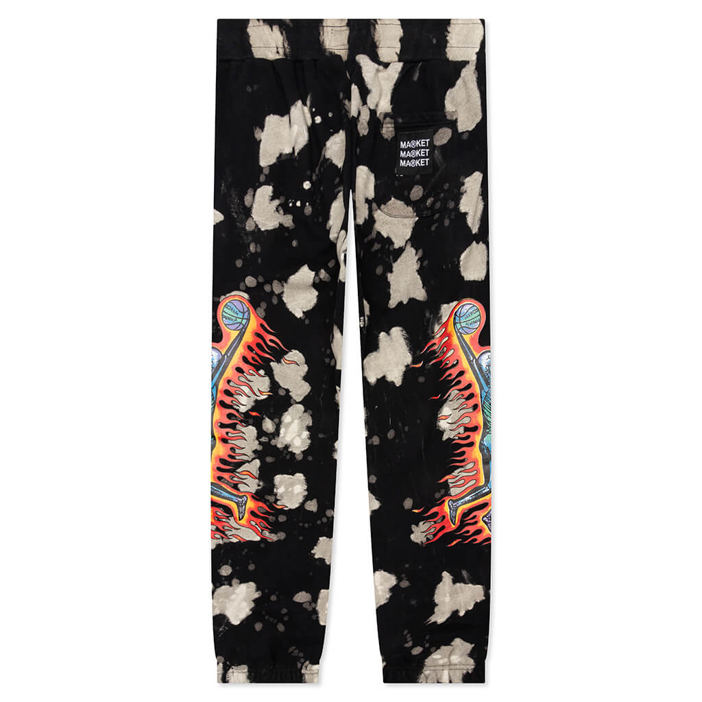 Skelly Digital Dunk Sweatpants - Black Bleach Dye
