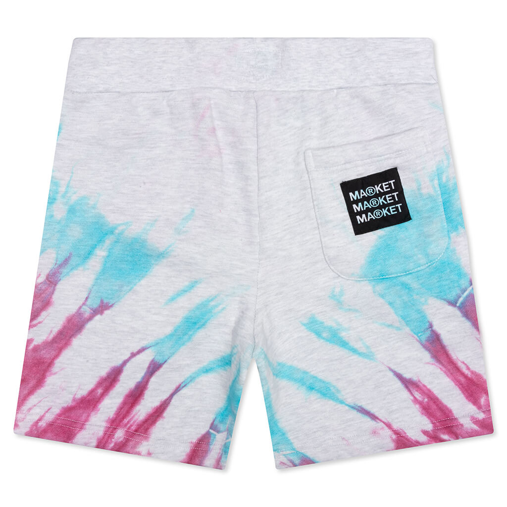 Smiley Beyond Space And Time Tie-Day Sweatshorts -Purple