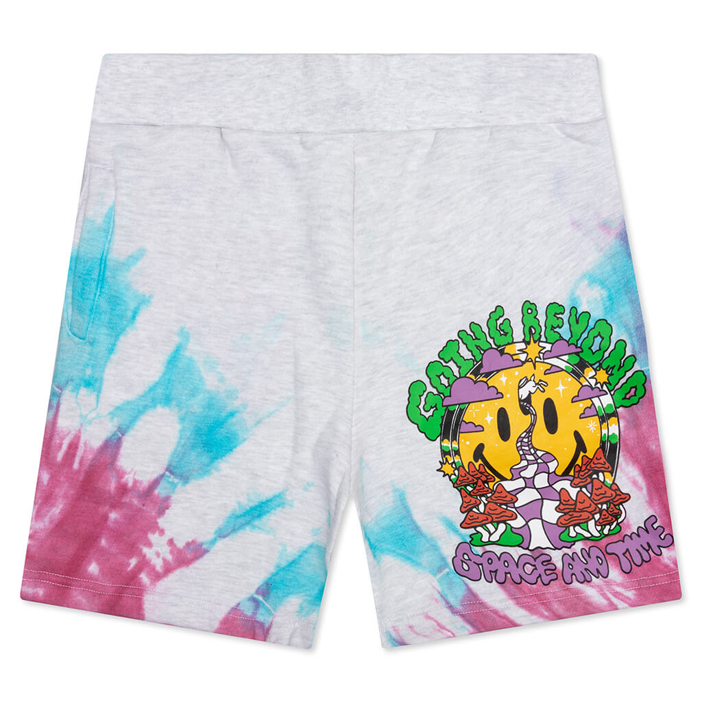 Smiley Beyond Space And Time Tie-Day Sweatshorts -Purple