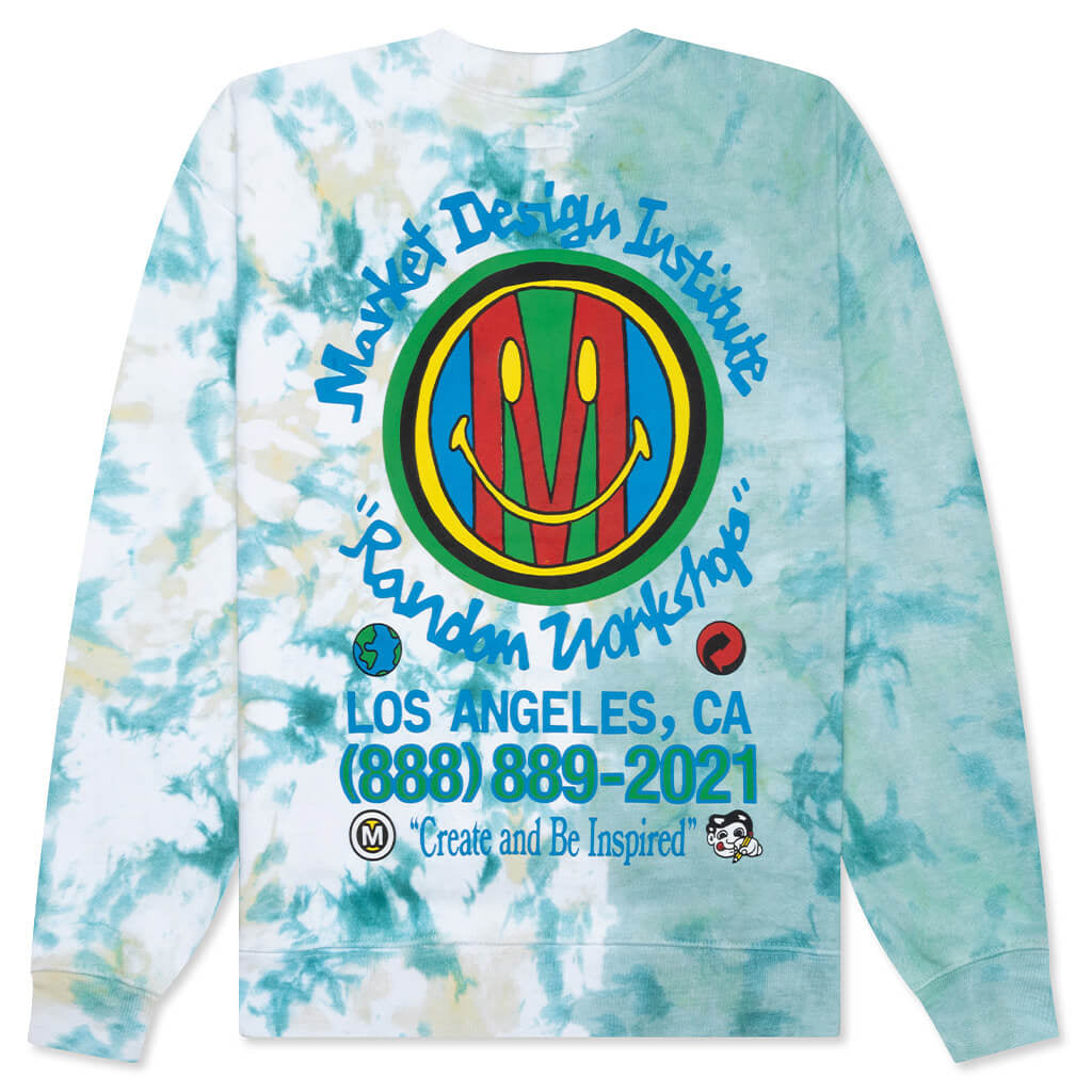Smiley Design Institute Tie Dye Crewneck Sweatshirt - Two Tie Dye