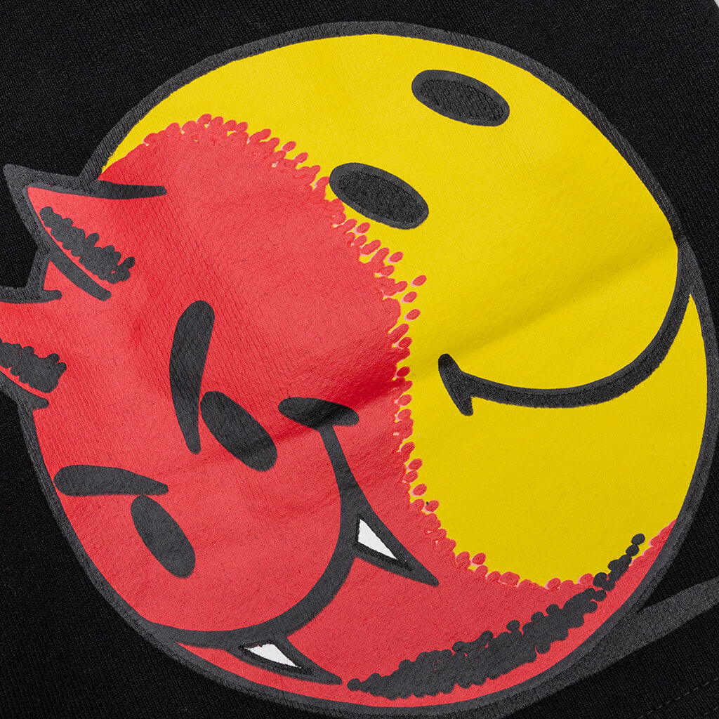 Smiley Good And Evil Sweatshorts - Black