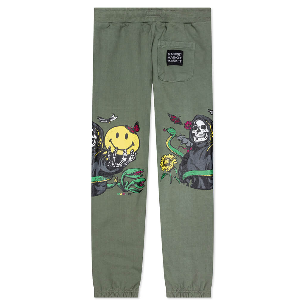 Smiley Look At The Bright Side Sweatpants - Sade Green