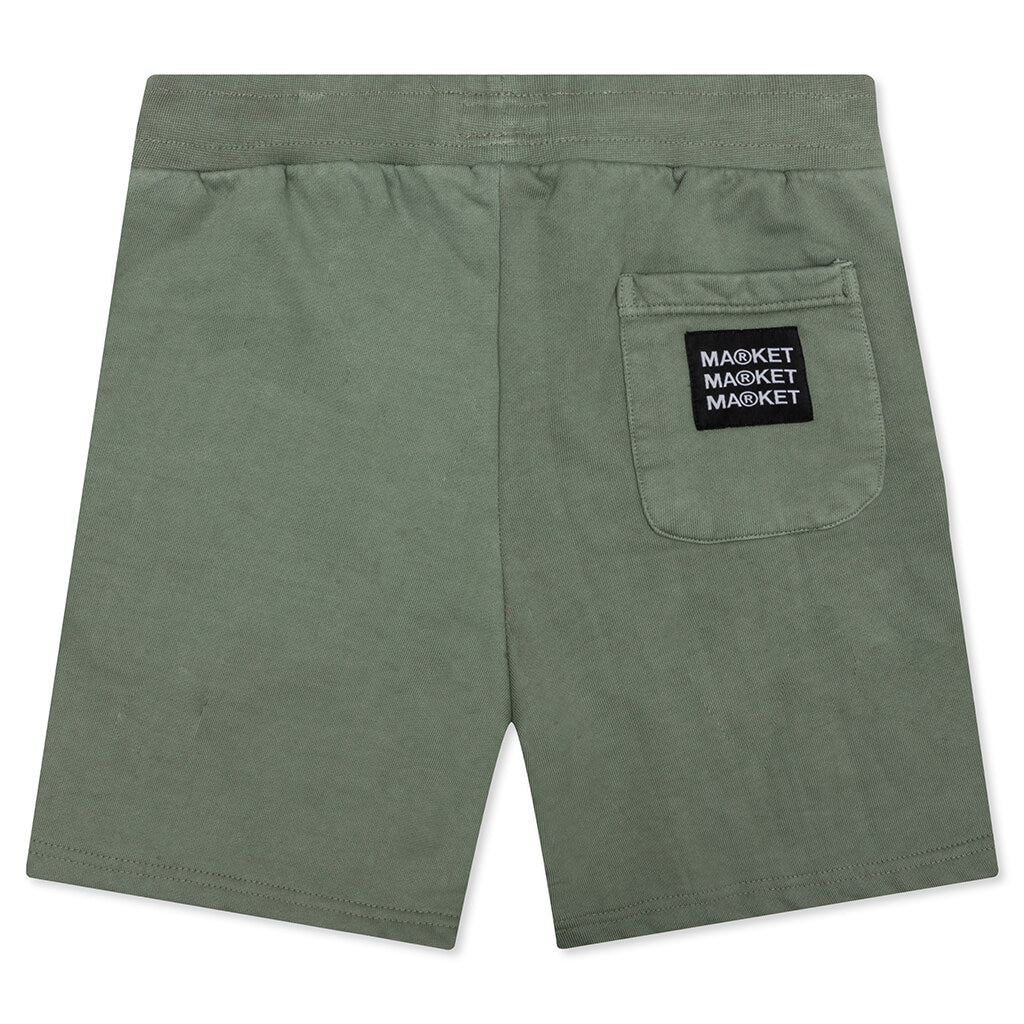 Smiley Look At The Bright Side Sweatshorts - Sage Green