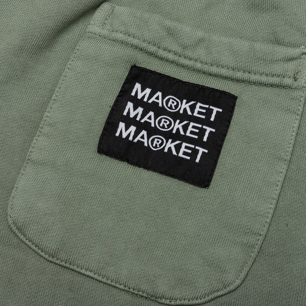 Smiley Look At The Bright Side Sweatshorts - Sage Green
