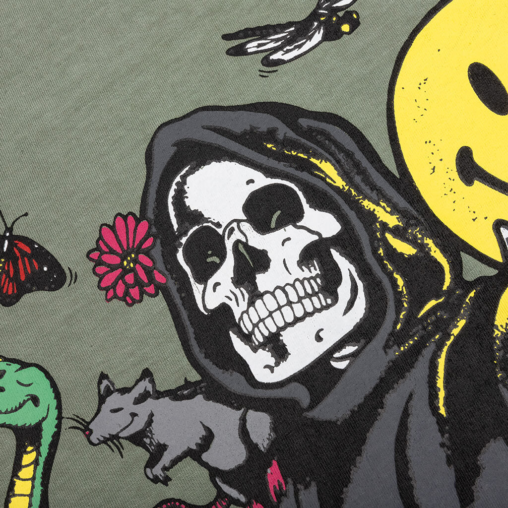 Smiley Look At The Bright Side Tee - Sage Green