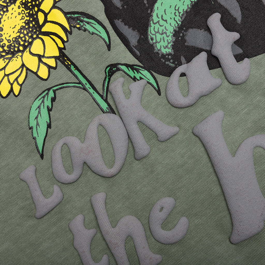 Smiley Look At The Bright Side Tee - Sage Green