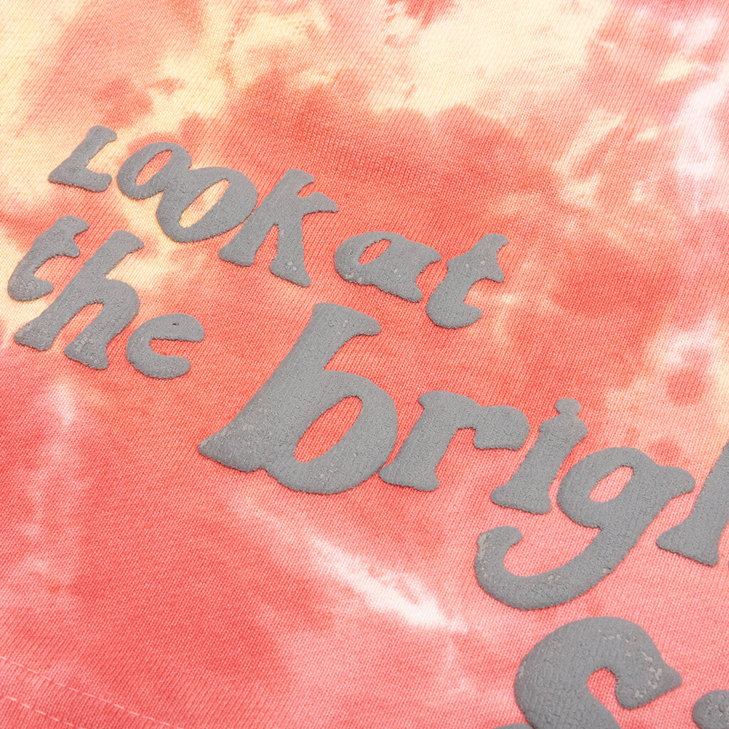 Smiley Look At The Bright Side Tie-Dye Sweatshorts -Pink