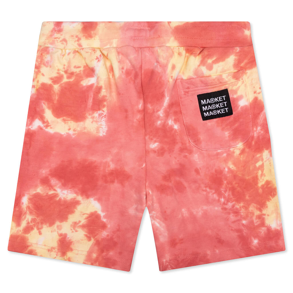 Smiley Look At The Bright Side Tie-Dye Sweatshorts -Pink