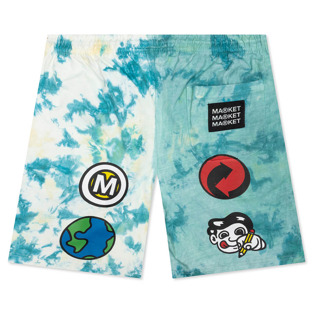 Smiley Design Institute Tie Dye Shorts - Two Tone Tie Dye