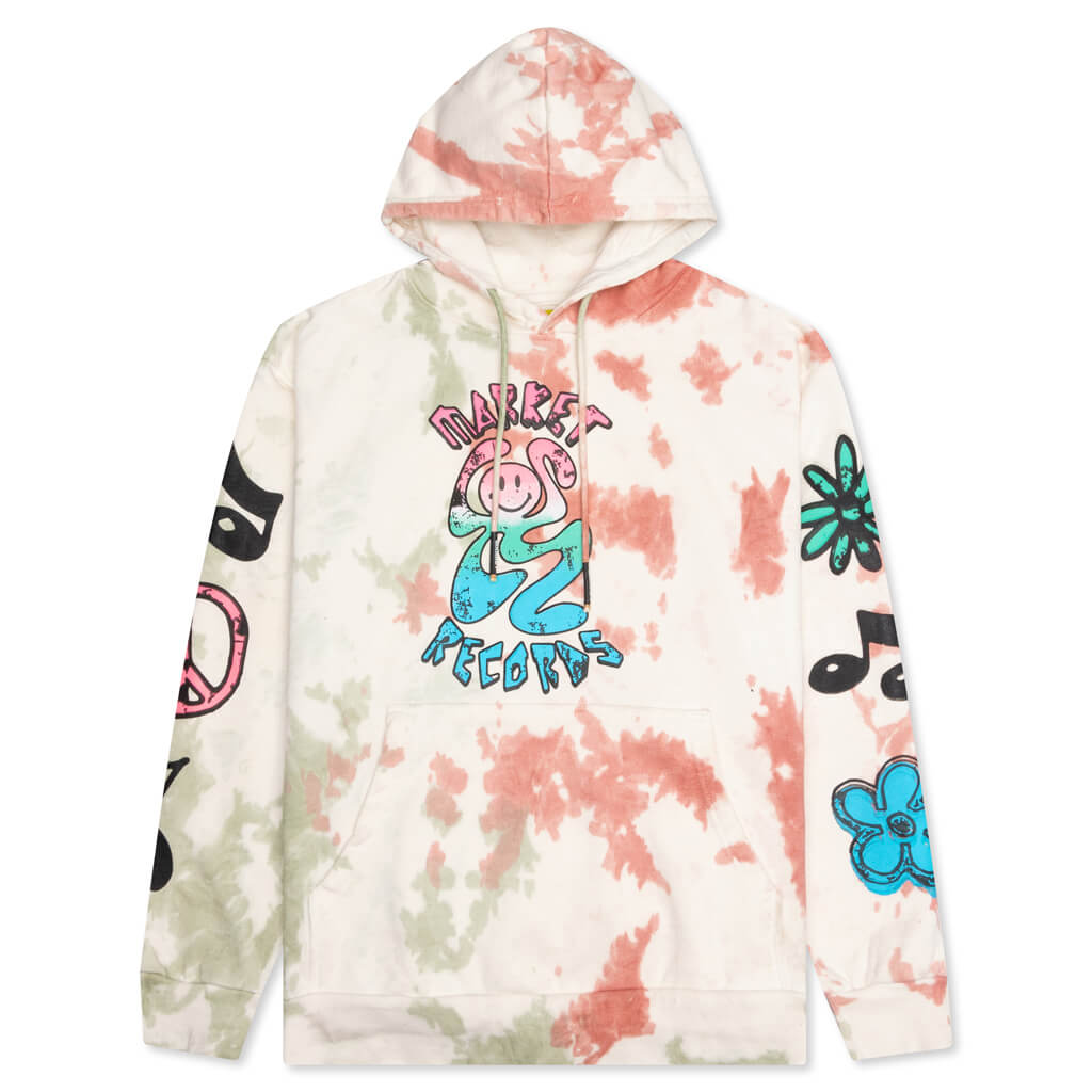 Smiley Records Angel Sigh Hoodie - Sand Tie-Dye