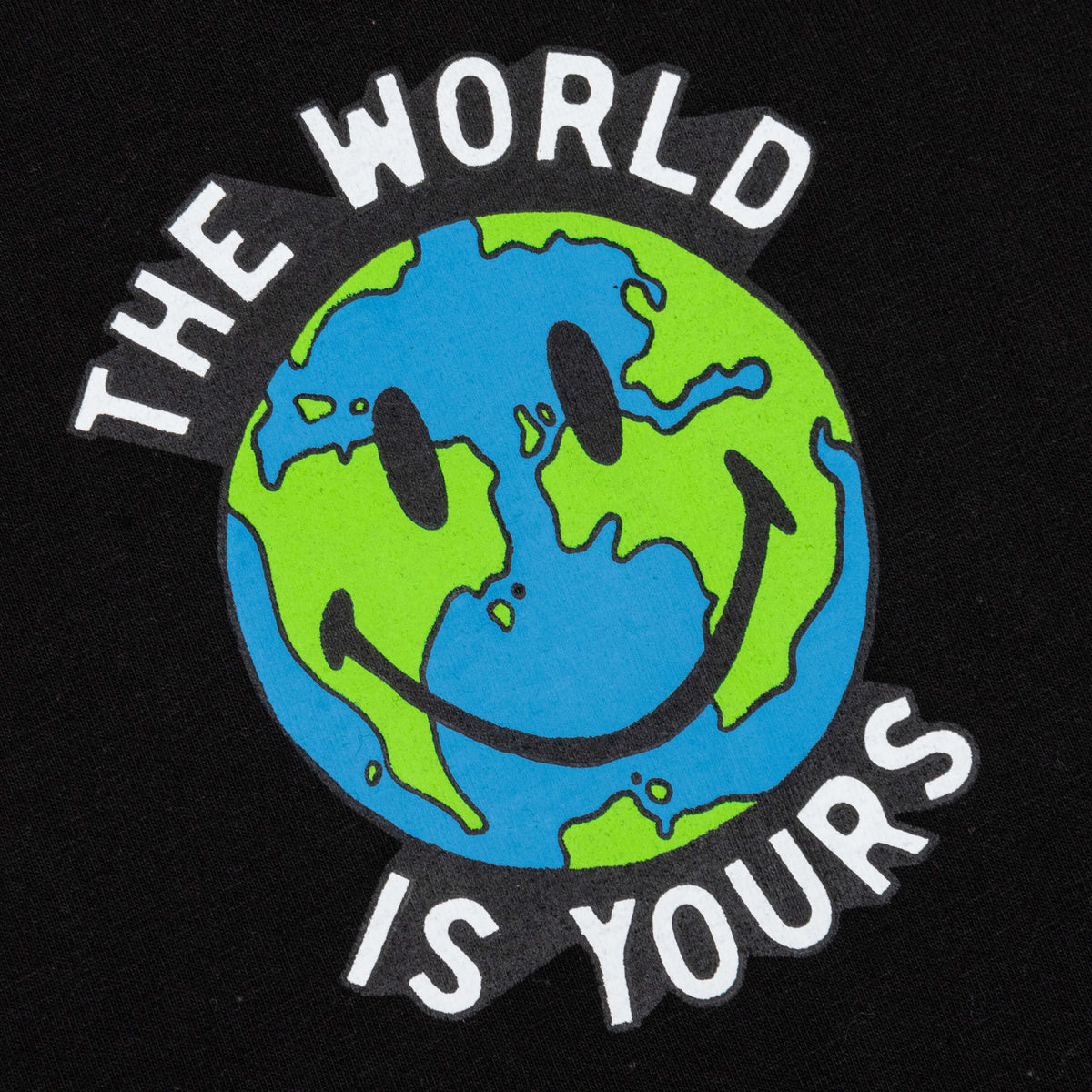 Smiley Peace and Harmony World T-Shirt - Black