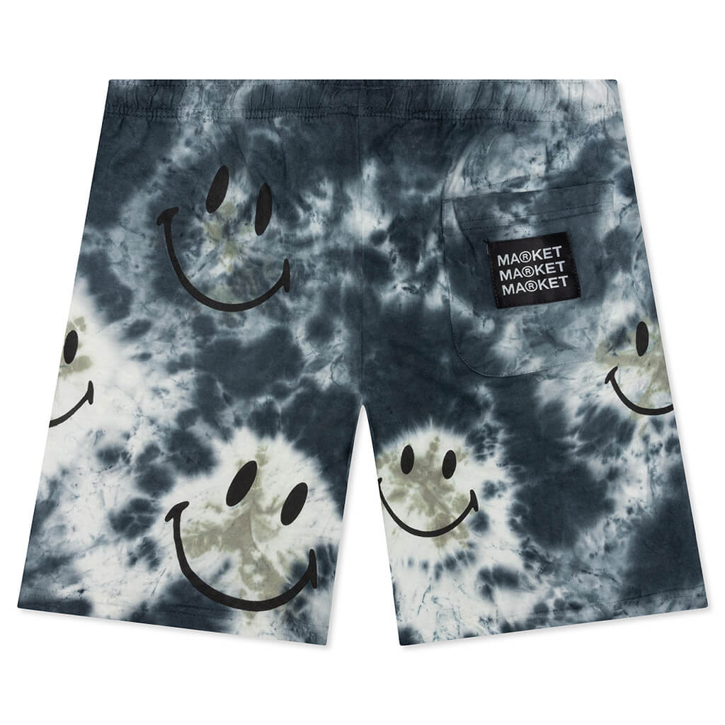 Smiley Shibori Dye Shorts - Black