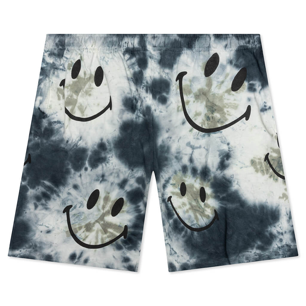 Smiley Shibori Dye Shorts - Black