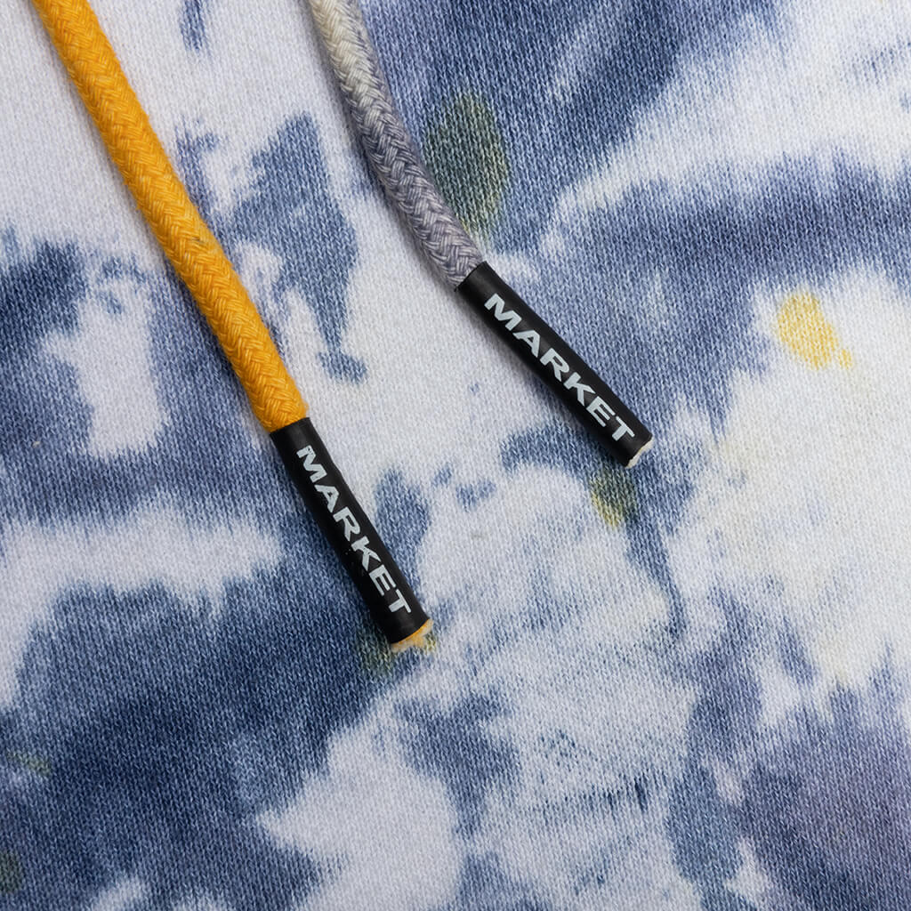 Smiley Sun Dye Hoodie - Yellow/Blue