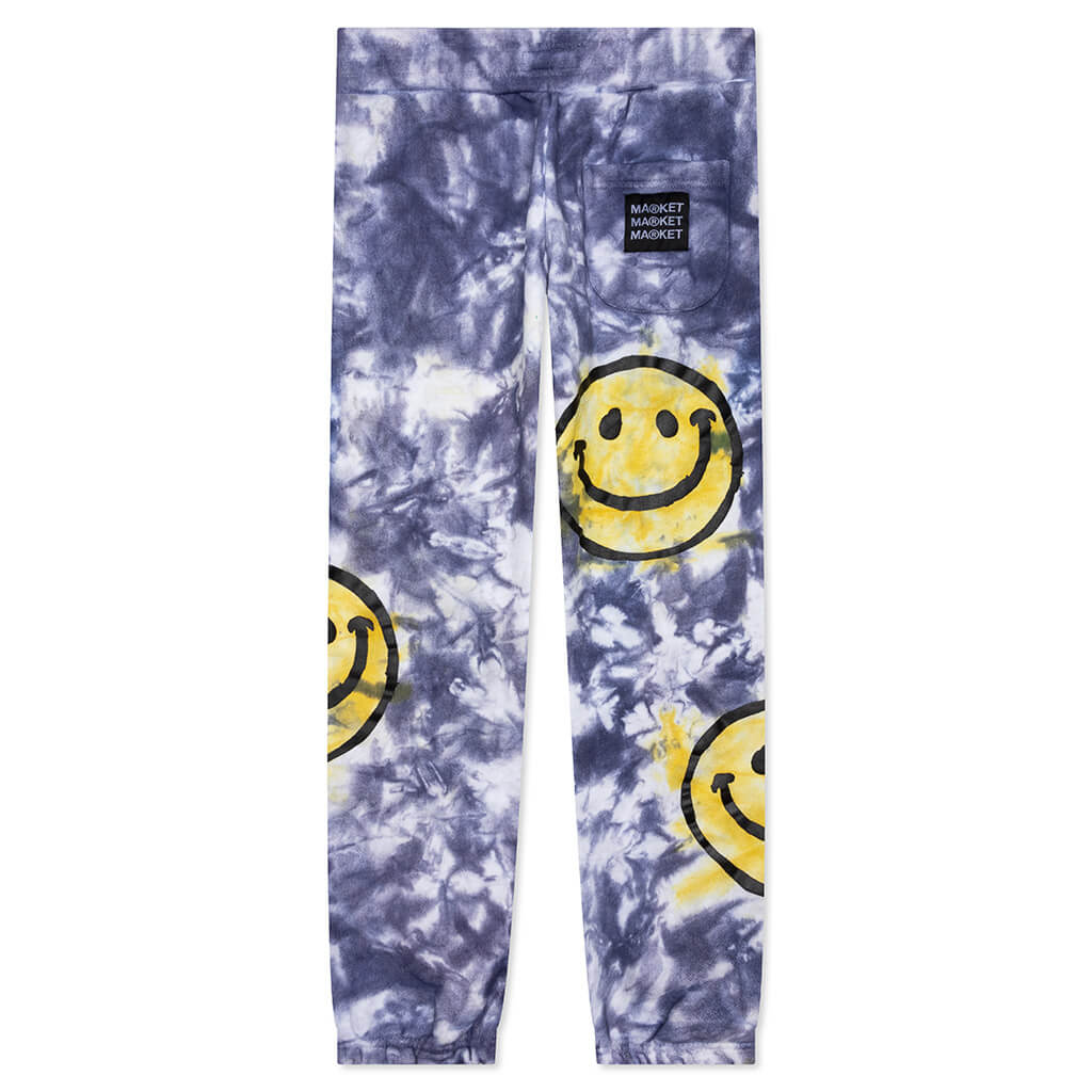 Smiley Sun Dye Sweatpants - Yellow/Blue