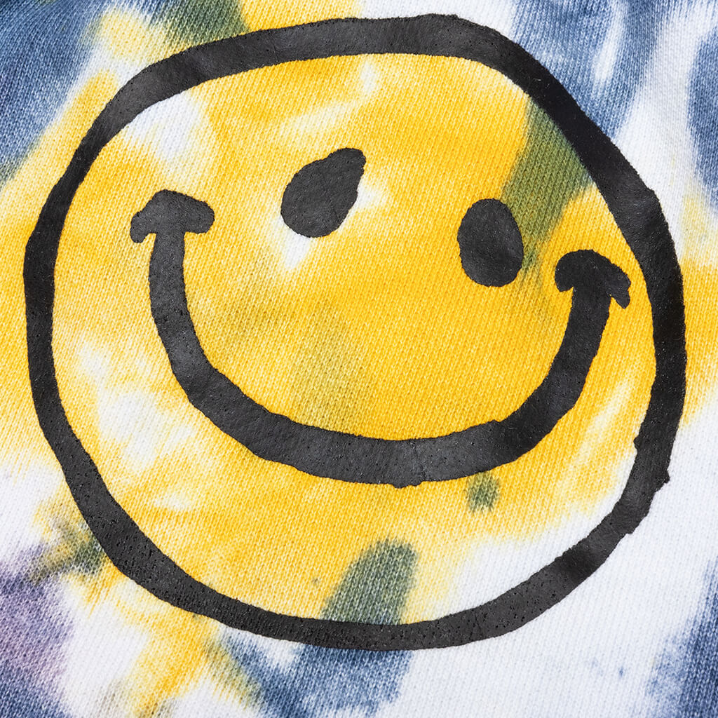 Smiley Sun Dye Sweatshorts - Yellow/Blue
