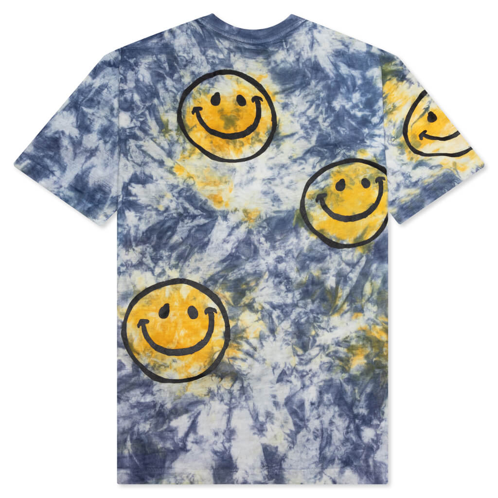 Smiley Sun Dye Tee - Yellow/Blue