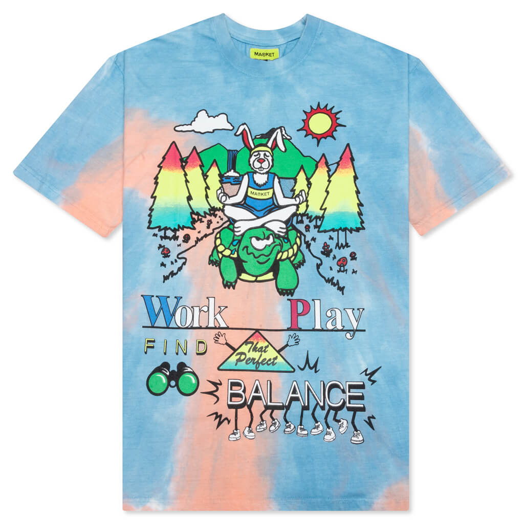 Work Life Balance Tie-Dye Tee - Water