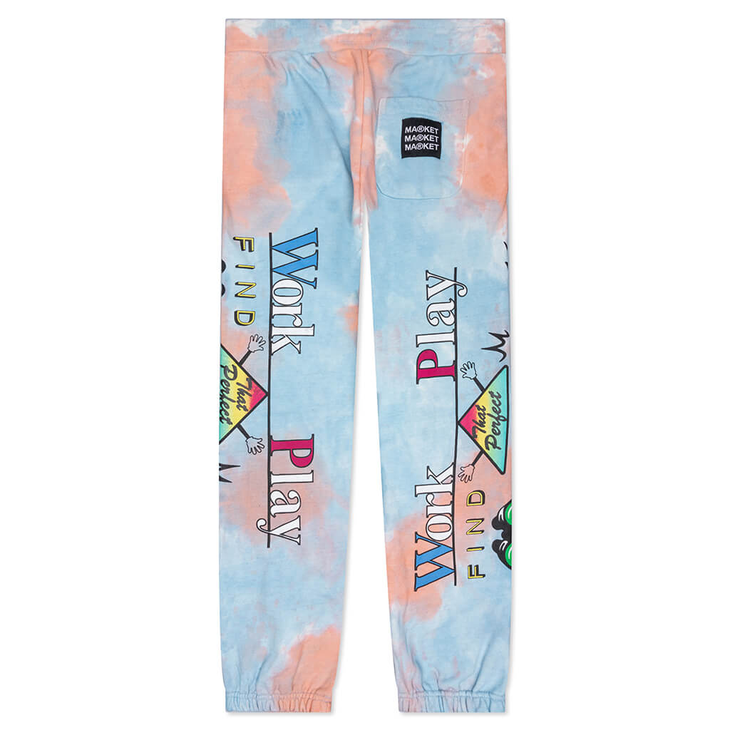 Work Life Balance Water Tie-Dye Sweatpants - Blue