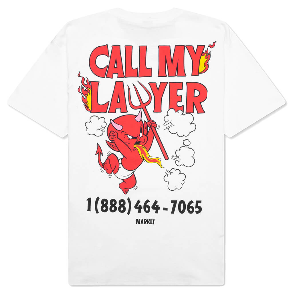 Market x Hot Stuff Call My Lawyer S/S T-Shirt - White