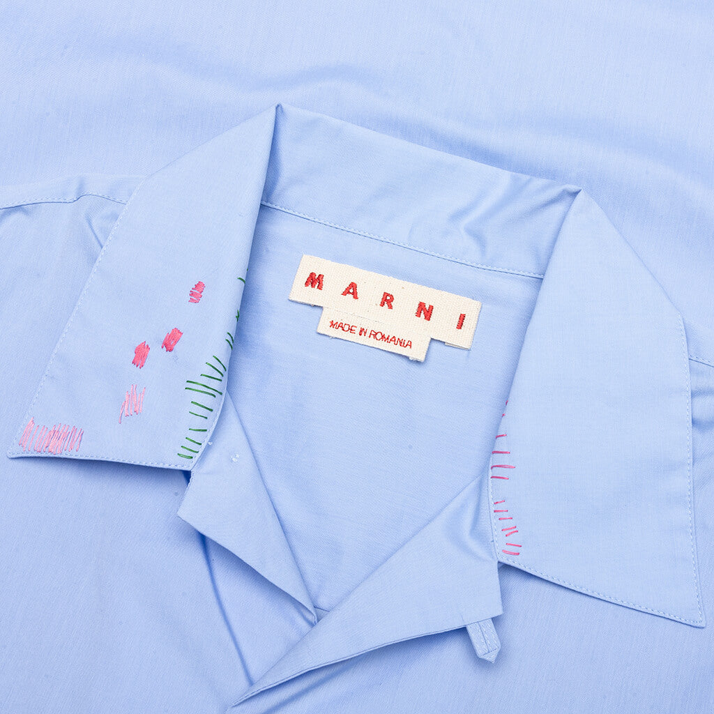 Embroidered Shirt - Iris Blue