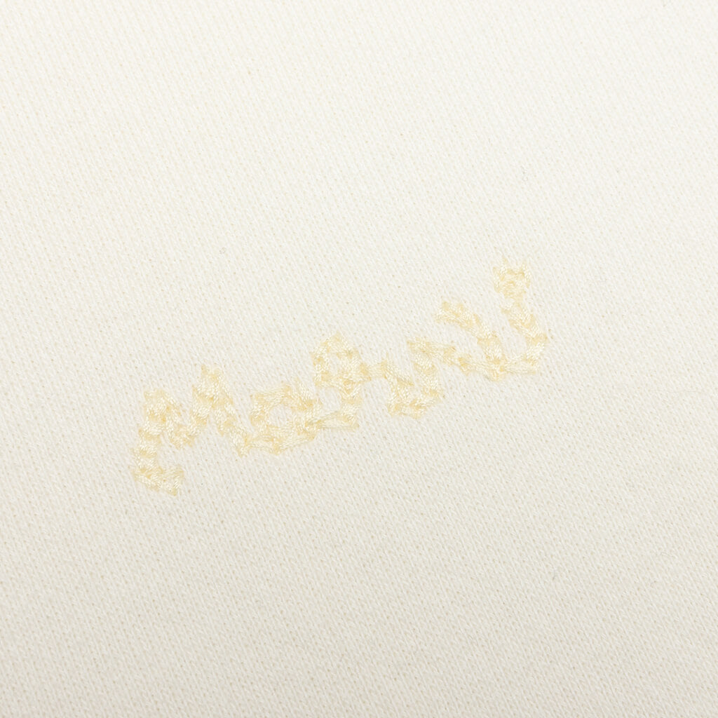 Hooded Brushed Logo Sweatshirt - Stone White