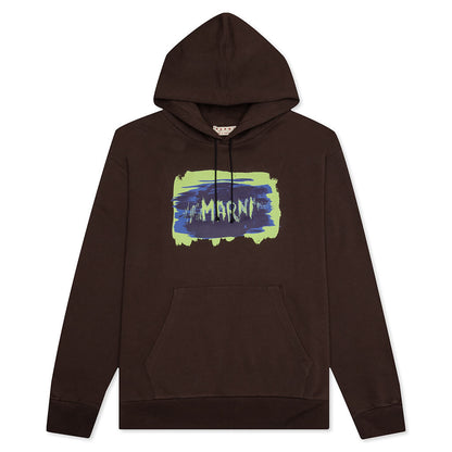 Long-Sleeved Hooded Sweatshirt - Cacao