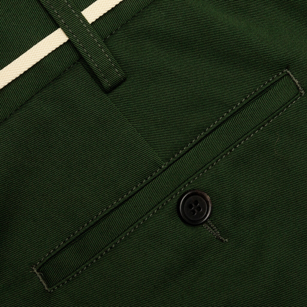 Lace Chino Trousers - Stone Green