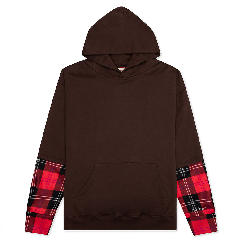 Layered Hooded Sweatshirt - Cacao