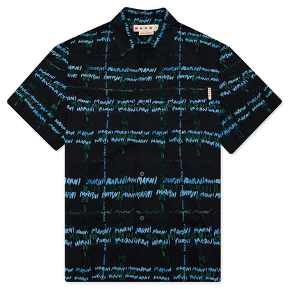 Camicia Logo Poplin S/S Shirt - Black
