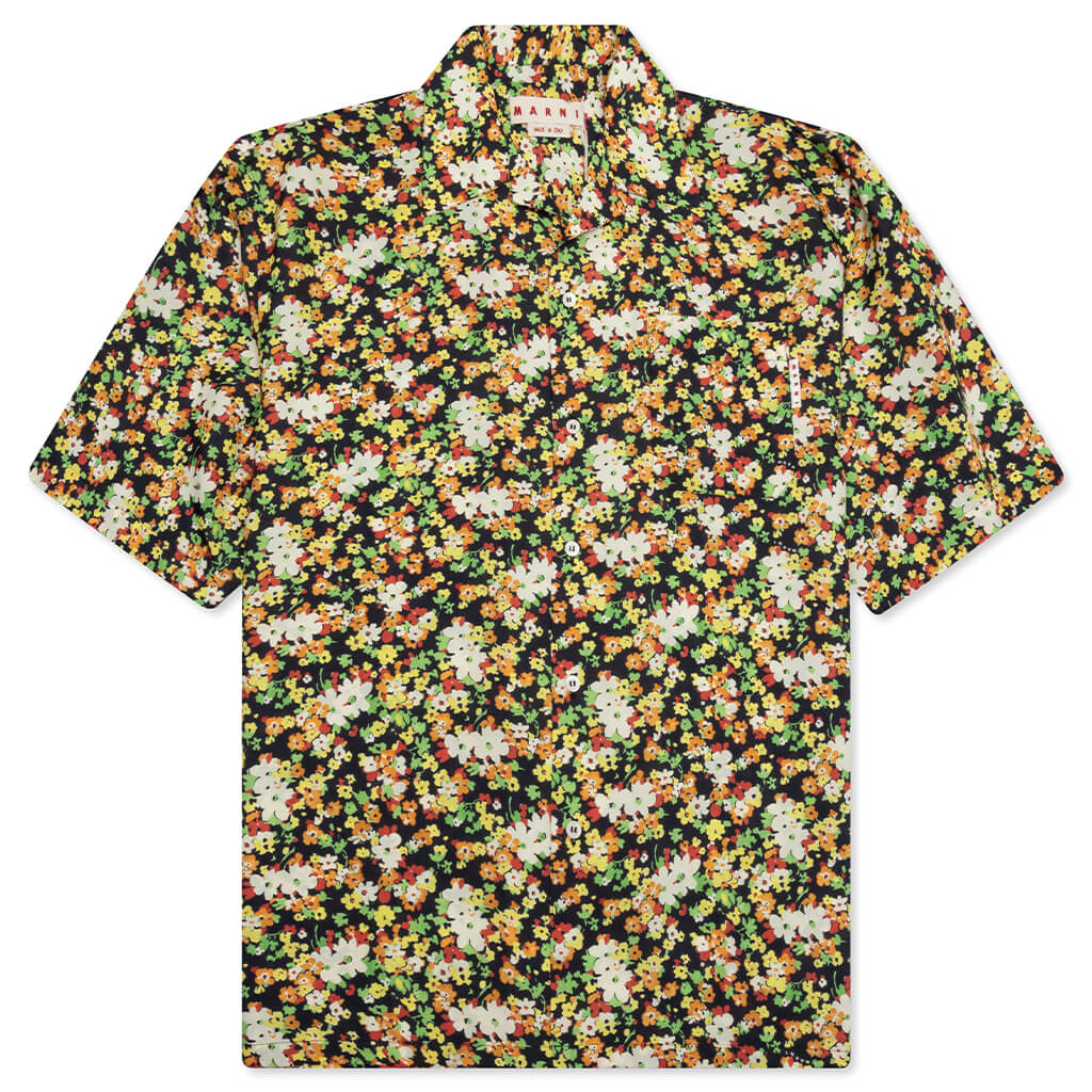 Flower Shirt - Black Floral Shorts