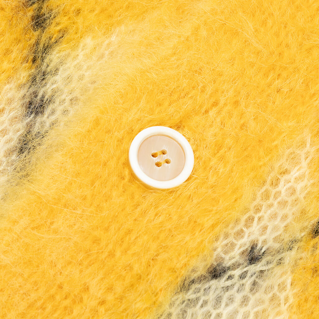 Brushed Wool Blend Cardigan - Maize