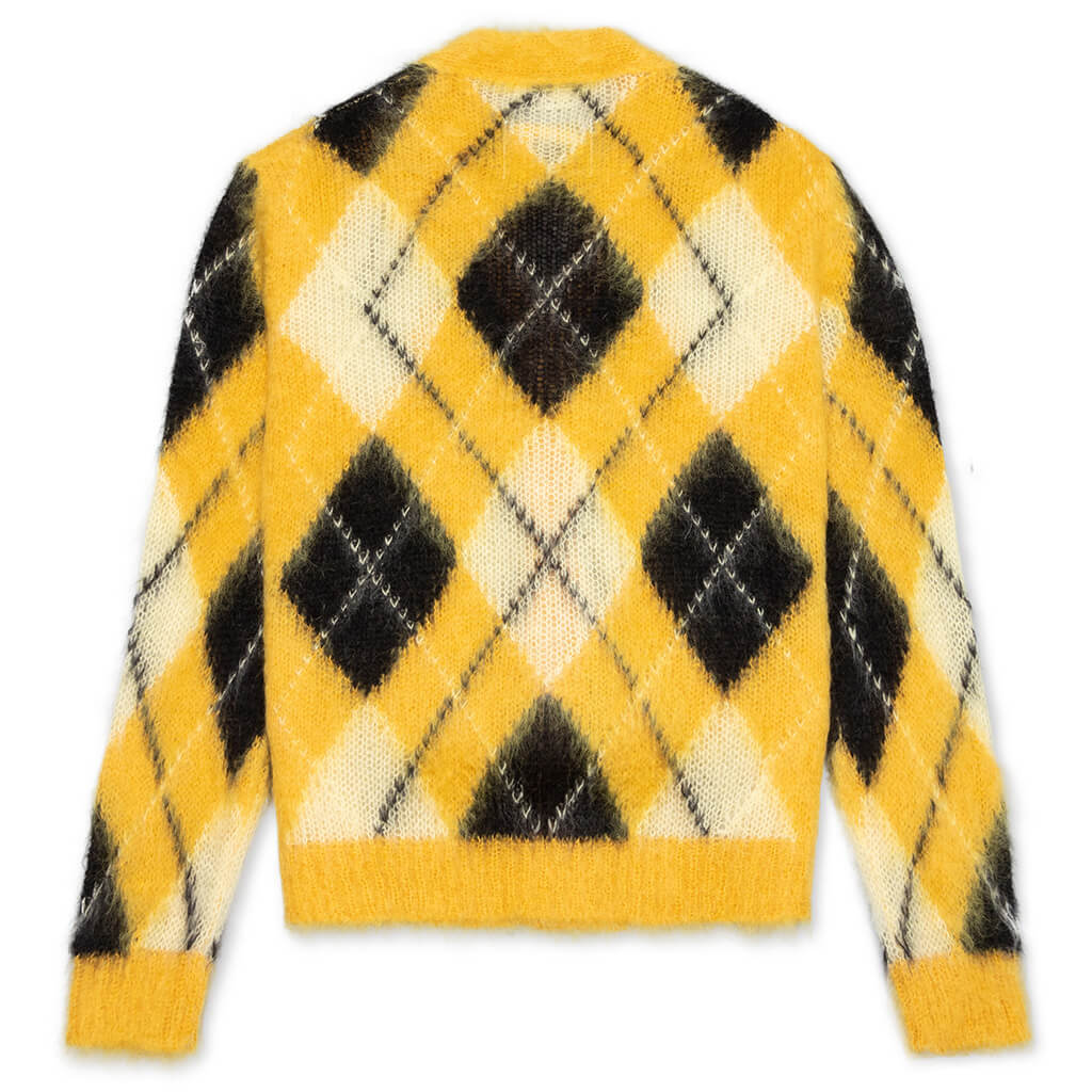 Brushed Wool Blend Cardigan - Maize