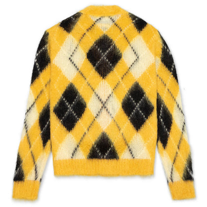 Brushed Wool Blend Cardigan - Maize