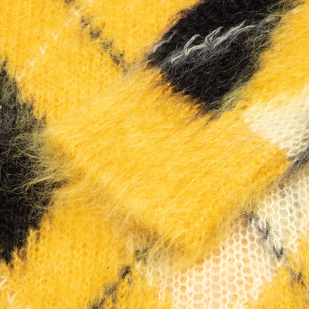 Brushed Wool Blend Cardigan - Maize