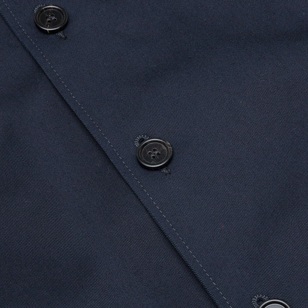 Cotton Gabardine Bomber Jacket - Blue/Black
