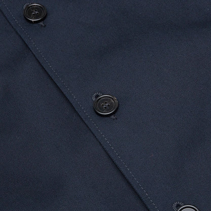 Cotton Gabardine Bomber Jacket - Blue/Black